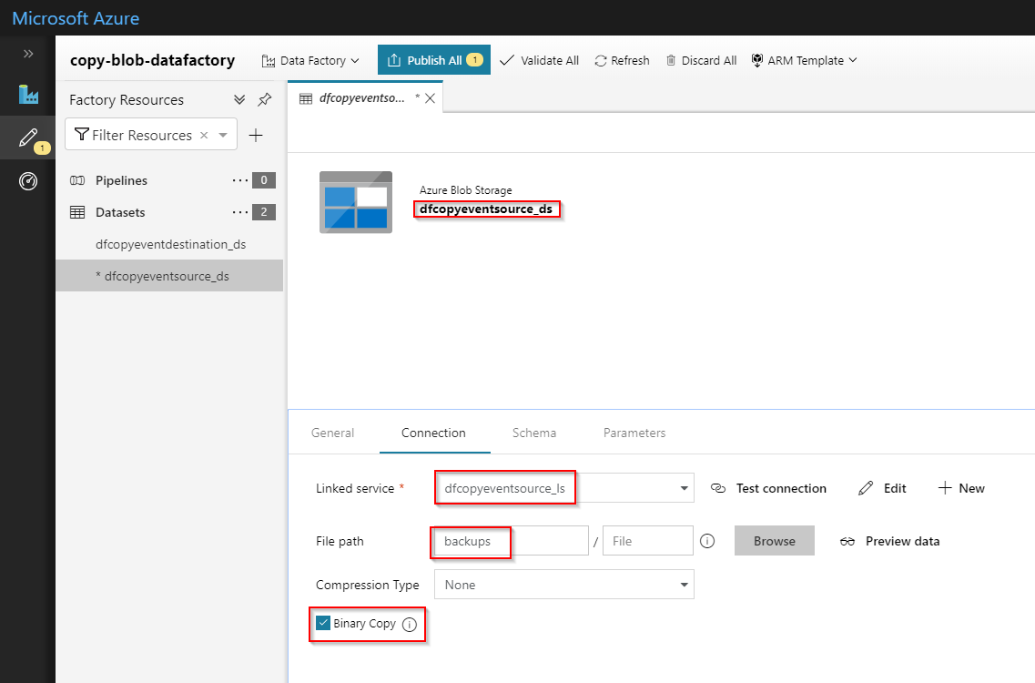 Create Dataset Storage Name