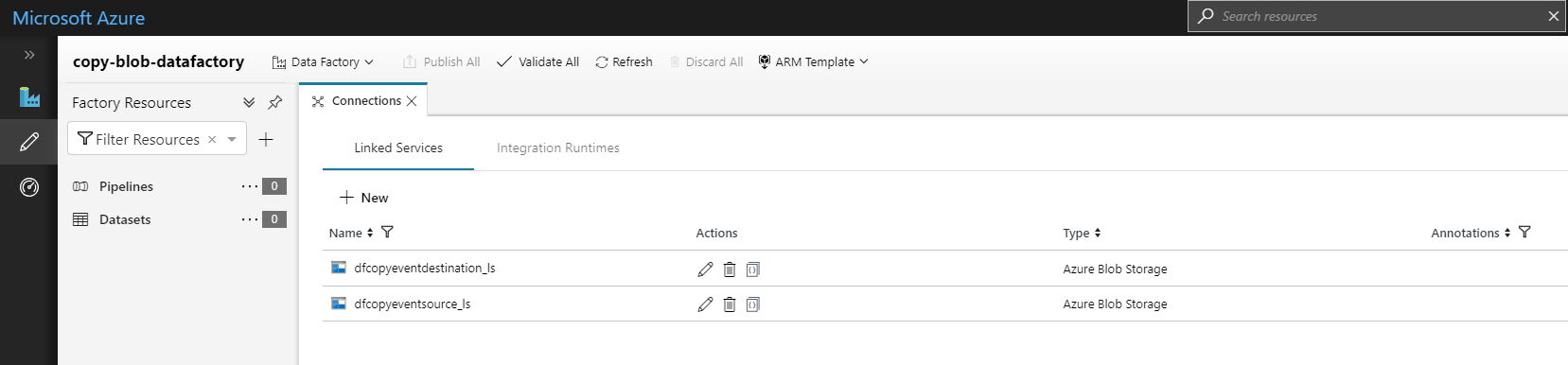 Create linked storage